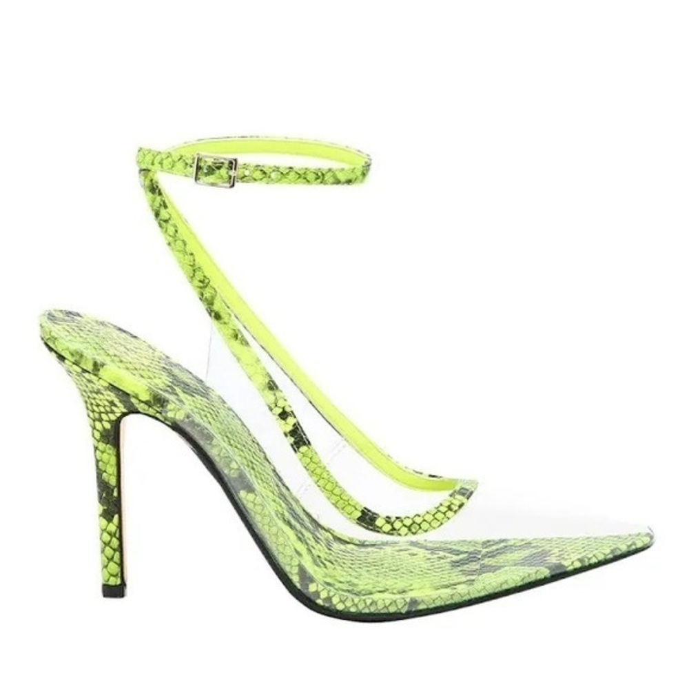 Jennifer Lopez Womens Shoes Jlo Parlata Pump Neon Snakeskin Print High Heel